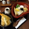 初代平成麺業　「温玉ぶっかけ・特大＋ミニ天丼セット」の画像